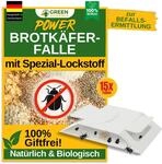 GREEN GUARDIA Brotk&auml;fer Falle mit Spezial-Lockstoff - 15x Brotk&auml;fer Fallen -