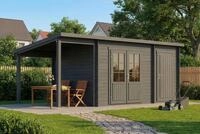 Alpholz Gartenhaus Maria mit Anbau & Schleppdach aus Holz 598 x 272 cm mit 28mm