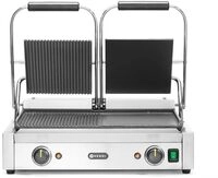 HENDI Kontaktgrill, doppelt, halb gerillt und halb glatt, inkl.