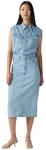 Iconic Sleeveless Dress Wrapped In Blue
