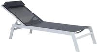 Beliani Gartenliege Liegestuhl Sonnenliege Relaxliege Schwarz Aluminium Mesh...