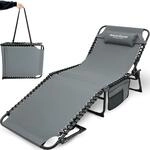 deluxe4home&reg; Gartenliege Sonnenliege 5-stufig verstellbar I Liegestuhl Anthrazit