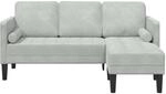 vidaXL Sofa Set mit Kissen Hellgrau Polyester