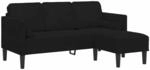 vidaXL Sofa Set mit Kissen Schwarz Polyester, Wohnzimmer, Moderne Sitzgruppe,