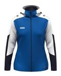 JAKO Damen Kapuzenjacke Dynamic, royal/wei&szlig;/marine, S