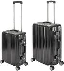 Travelhouse London Koffer Schwarz S-55cm, M-65cm &middot; 2er-Set &middot; Aluminium-Rahmen...