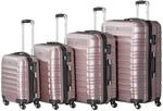 Zelsius Koffer Set 4 St&uuml;ck, Ros&eacute; | ABS Hartschalenkoffer mit Zahlenschloss, 4