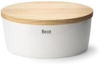 Continenta Brottopf oval mit Holzdeckel 36x23x15,5 cm Keramik
