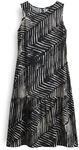 OPUS Damen Midikleid | WICY Palm Leaves Bedruckte A-Linie mit Volant Black, 42