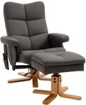 HOMCOM Relaxsessel mit Hocker, 360&deg;drehbarer Fernsehsessel mit Massage,