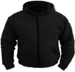 Australian Bikers Gear Motorrad Hoodie, Kapuzenjacke, schwarz, vollst&auml;ndig