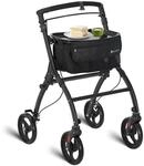 Juskys Aluminium Wohnungsrollator Aktiv mit Transporttasche & Tablett - Indoor