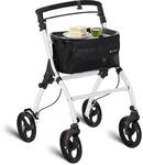 Juskys Aluminium Wohnungsrollator Aktiv mit Transporttasche & Tablett - Indoor
