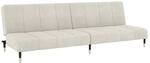 vidaXL Schlafsofa 2-Sitzer Creme Samt, Tagesbett, G&auml;stebett, Sofa mit