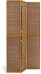 Homestyle4u 873, XL Paravent Raumteiler 3 teilig Raumtrenner Bambus Holz, Braun,