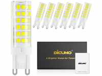 DiCUNO G9 LED dimmbar Lampen, 4.5W ersetzt 50W Halogenlampen, Kaltweiß 6000K,...