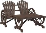 vidaXL Garten Lounge Set 2-TLG., Gartenbank mit Wagenr&auml;der-Design, Tisch f&uuml;r...