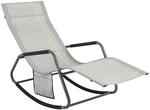 SoBuy Gartenliege Sonnenliege Outdoor Schaukelstuhl mit Seitentasche Liegestuhl...