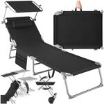 tectake&reg; Sonnenliege klappbar, tragbar, Liege mit Seitentasche, Strandliege,