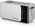 ZEEGMA TOSTEE SMART 4-Scheiben-Edelstahl-Brottoaster, Br&ouml;tchenhalter, 1500W 