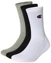 Champion Unisex Socks Basics 6pk Crew F&uuml;&szlig;linge, Hellgrau Meliert, Wei&szlig;, Schwarz,