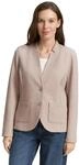 TOM TAILOR Damen 1038703 Basic Ottoman Blazer mit Taschen, 38330 - Soft Taupe