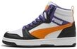 Puma Unisex Kinder Rebound V6 Mid JrSneaker, Puma Wei&szlig; Orange Glo Puma Schwarz, 6 UK