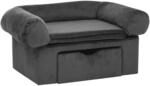 vidaXL Hundesofa mit Schublade Dunkelgrau 75x50x38 cm Pl&uuml;sch