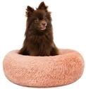lionto Donutbett f&uuml;r Hunde & Katzen, Rundes Hundebett, &Oslash; 40 cm, Rosa | Flauschiges