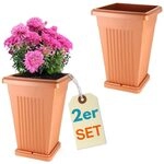 GarPet 2er Set Pflanzk&uuml;bel Pyramide Pflanzk&uuml;bel Gro&szlig; Au&szlig;en Blumenk&uuml;bel...