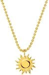 Purelei Damen Sonnenkette 18K vergoldet Edelstahl &ndash; Verstellbare filigrane