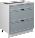 Vicco K&uuml;chenunterschrank Fame-Line, Hellblau-grau, 80 cm mit 3 Schubladen, ohne