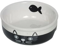 Nobby Katzen Keramikschale FACE, schwarz/Weiss &Oslash;13,5 X 5 cm, 1 St&uuml;ck