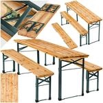 tectake&reg; Bierzeltgarnitur klappbar, Biertisch Klapptisch mit 2X Bierbank,