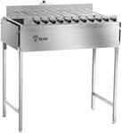 BBQ-Toro Stand Holzkohlegrill mit elektrischem Spiessdreher | Edelstahl Grill...