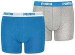 PUMA Herren Basic Boxer 2p Flat-sheets, 417 - Blue/Grey, 164 EU