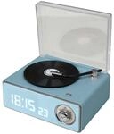 Bigben Bluetooth-Lautsprecher, Wecker in Form einer Schallplatte, Blau