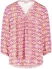 Cartoon Damen Blusenshirt mit Muster 42, Pink/Apricot