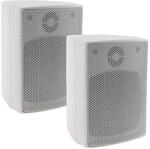 ChiliTec 2-Wege Lautsprecher Wei&szlig; Paar Wand-Lautsprecher f&uuml;r HiFi Stereoanlage