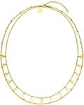 Purelei Doppelreihige Halskette Damen &ndash; Edelstahl Kette mit K&uuml;gelchen &