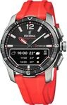 Festina Hybrid Smartwatch Herren - Kautschukarmband Rot - Aktivit&auml;t, Musik,