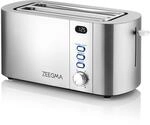 ZEEGMA TOSTEE CHEF 4-Scheiben-Edelstahl-Brottoaster, Br&ouml;tchenhalter, 1500W