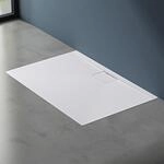 doporro Duschtasse Duschwanne 70x90x3 flach Mineralguss in Wei&szlig; DIN-Anschl&uuml;sse f&uuml;r