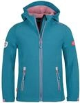 Trollkids Girls Trollfjord Jacket 128, Teal/Mauve