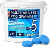 GlobaClean Multitabs f&uuml;r Pool 5 in 1 (Blue Edition) &ndash; 5kg (25 Tabs) &ndash;