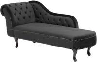 Beliani Klassische R&eacute;"ca"mi"e"re im Chesterfield Style Samtstoff linksseitig...