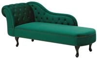 Retro R&eacute;"ca"mi"e"re im Chesterfield Style Samtstoff linksseitig gr&uuml;n Nimes
