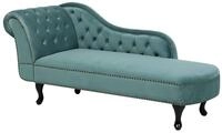 Beliani Retro Chaiselongue Samtstoff linksseitig mintgr&uuml;n Nimes