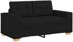 vidaXL Zweisitzer-Sofa Schwarz 160x77x82 cm Stoff