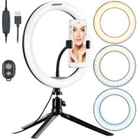 Somikon Ringleuchte: Profi LED-Ringlicht, &Oslash; 10" / 26 cm, Fernausl&ouml;ser &